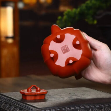 Full Handmade Yixing Zisha Teapot [Linghua Tilaing Pot] (Zhu Ni – 380ml)
