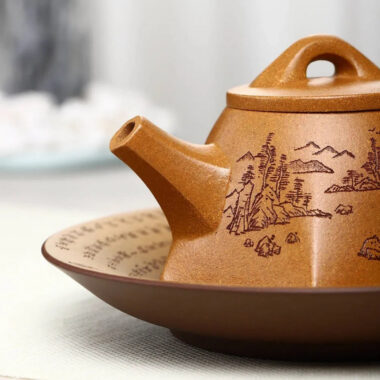Full Handmade Yixing Zisha Teapot [Liufang Bawang Shi Piao Pot] (Wucai Lao Duan Ni – 260ml)