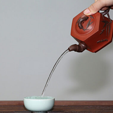 Full Handmade Yixing Zisha Teapot [Liufang Blessing Pot] (Hong Ni/Zi Ni – 160/240ml)