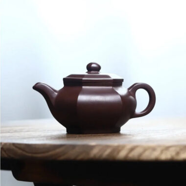 Full Handmade Yixing Zisha Teapot [Liufang Fanggu Pot ] (Lao Zi Ni – 180ml)