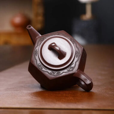 Full Handmade Yixing Zisha Teapot [Liufang Lai Cai Pot] (Zi Ni – 280ml)