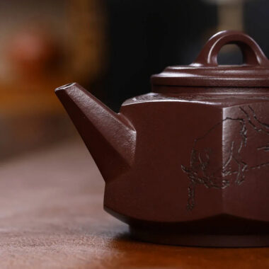 Full Handmade Yixing Zisha Teapot [Liufang Lai Cai Pot] (Zi Ni – 280ml)