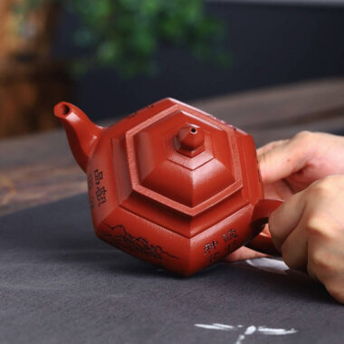 Full Handmade Yixing Zisha Teapot [Liufang Xiao Ying Pot] (Zhu Ni -260ml)