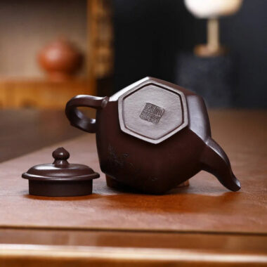 Full Handmade Yixing Zisha Teapot [Liufang Xiao Ying Pot] (Zi Ni – 280ml)