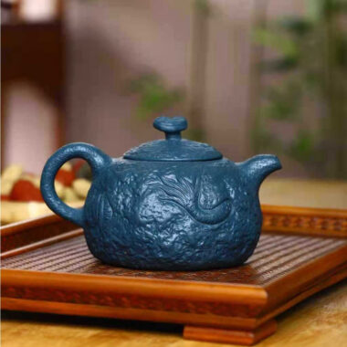 Full Handmade Yixing Zisha Teapot [Long Gong Chun Pot] (Tian Qing Ni – 320ml)