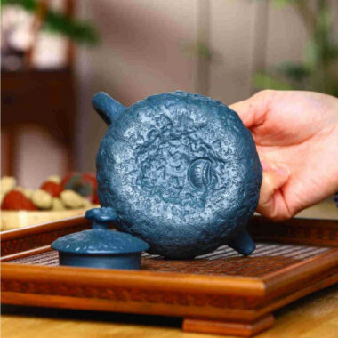 Full Handmade Yixing Zisha Teapot [Long Gong Chun Pot] (Tian Qing Ni – 320ml)
