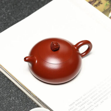 Full Handmade Yixing Zisha Teapot [Lotus Pod Half Moon Pot] (Dahongpao – 170ml)