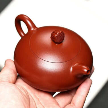 Full Handmade Yixing Zisha Teapot [Lotus Pod Half Moon Pot] (Dahongpao – 170ml)