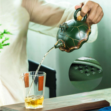 Full Handmade Yixing Zisha Teapot [Lu Yi Angran] (Douqing Sha – 300ml)