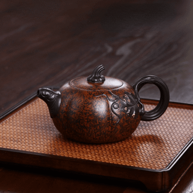 Full Handmade Yixing Zisha Teapot [Luxury Pumpkin] (Jiao Ni – 350ml)