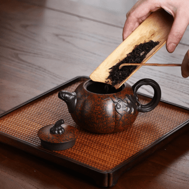 Full Handmade Yixing Zisha Teapot [Luxury Pumpkin] (Jiao Ni – 350ml)