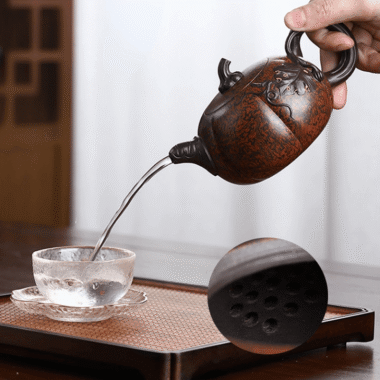 Full Handmade Yixing Zisha Teapot [Luxury Pumpkin] (Jiao Ni – 350ml)