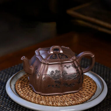 Full Handmade Yixing Zisha Teapot [Meixiang Rumeng] (Ziyu Jin Sha – 350ml)