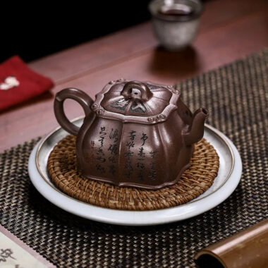 Full Handmade Yixing Zisha Teapot [Meixiang Rumeng] (Ziyu Jin Sha – 350ml)