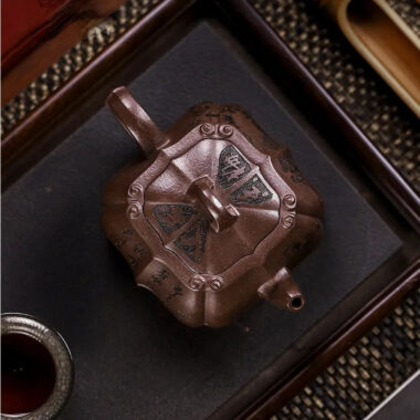 Full Handmade Yixing Zisha Teapot [Meixiang Rumeng] (Ziyu Jin Sha – 350ml)