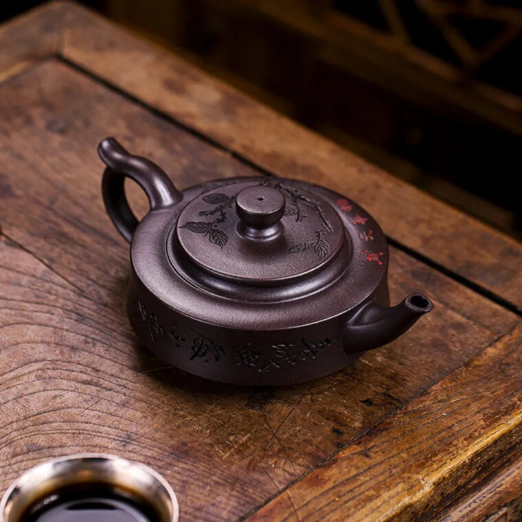 Full Handmade Yixing Zisha Teapot [Piao Hua Zhou Pan] (Lao Zi Ni – 420ml)