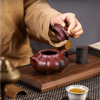 Full Handmade Yixing Zisha Teapot [Pine Bamboo Plum] (Long Xue Sha – 250ml)