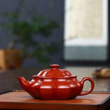 Full Handmade Yixing Zisha Teapot [Plum Blossom Pot] (Dahongpao – 210ml)