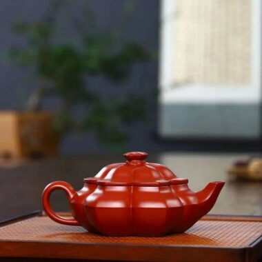 Full Handmade Yixing Zisha Teapot [Plum Blossom Pot] (Dahongpao – 210ml)