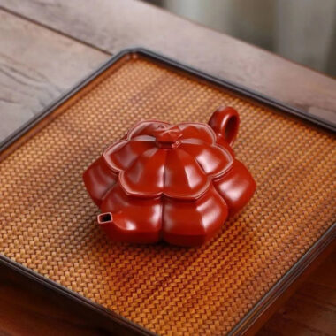 Full Handmade Yixing Zisha Teapot [Plum Blossom Pot] (Dahongpao – 210ml)