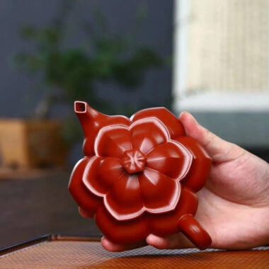 Full Handmade Yixing Zisha Teapot [Plum Blossom Pot] (Dahongpao – 210ml)