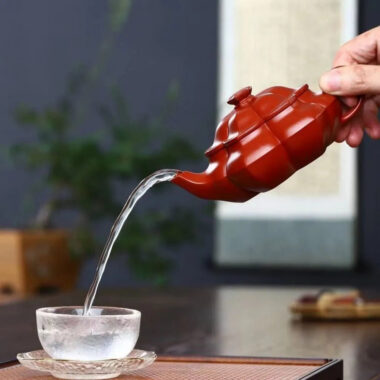 Full Handmade Yixing Zisha Teapot [Plum Blossom Pot] (Dahongpao – 210ml)