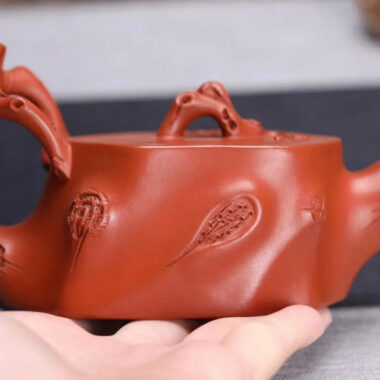 Full Handmade Yixing Zisha Teapot [Plum Tree Trunk Pot] (Zhu Ni – 250ml)