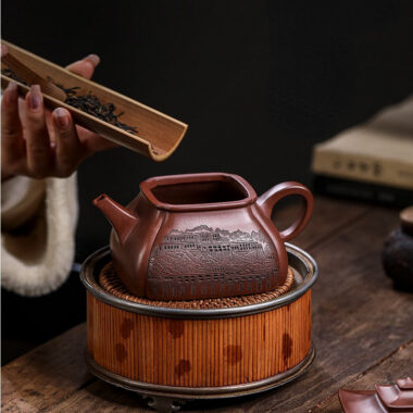 Full Handmade Yixing Zisha Teapot [Potala Palace] (Di Cao Qing – 380ml)