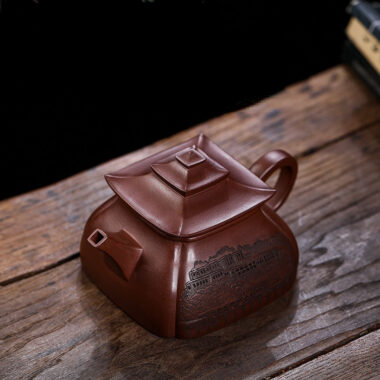 Full Handmade Yixing Zisha Teapot [Potala Palace] (Di Cao Qing – 380ml)