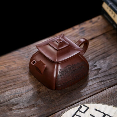 Full Handmade Yixing Zisha Teapot [Potala Palace] (Di Cao Qing – 380ml)