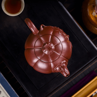 Full Handmade Yixing Zisha Teapot [Pumpkin] (Zi Ni – 380ml)