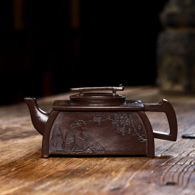 Full Handmade Yixing Zisha Teapot [Qin Zun] (Lao Zi Ni – 450ml)