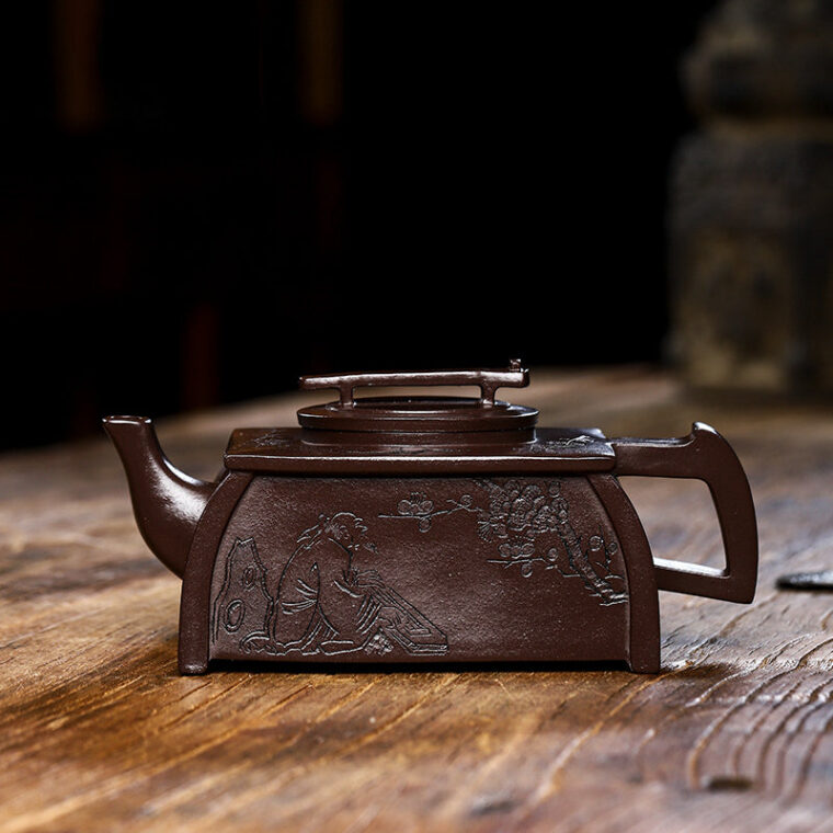 Full Handmade Yixing Zisha Teapot [Qin Zun] (Lao Zi Ni – 450ml)