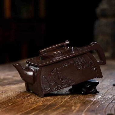 Full Handmade Yixing Zisha Teapot [Qin Zun] (Lao Zi Ni – 450ml)