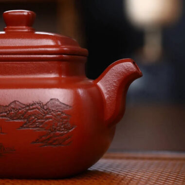 Full Handmade Yixing Zisha Teapot [Qingyu Sifang Pot] (Hong Pi Long – 360ml)