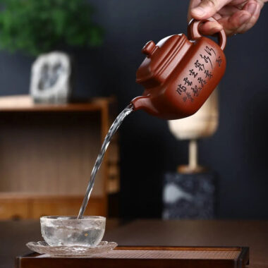 Full Handmade Yixing Zisha Teapot [Qingyu Sifang Pot] (Hong Pi Long – 360ml)