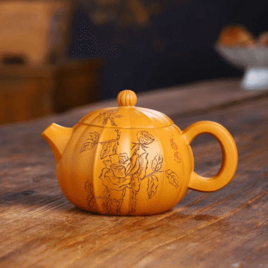Full Handmade Yixing Zisha Teapot [Rose Xishi] (Xiehuang Duan – 245ml)