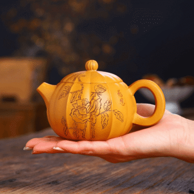 Full Handmade Yixing Zisha Teapot [Rose Xishi] (Xiehuang Duan – 245ml)
