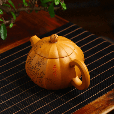 Full Handmade Yixing Zisha Teapot [Rose Xishi] (Xiehuang Duan – 245ml)