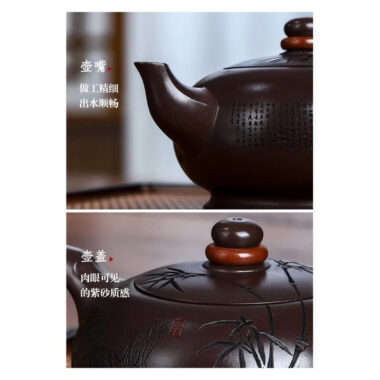 Full Handmade Yixing Zisha Teapot [Shilai Yun Zhuan] (Zi Jia Ni – 380ml)