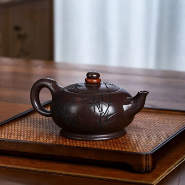 Full Handmade Yixing Zisha Teapot [Shilai Yun Zhuan] (Zi Jia Ni – 380ml)