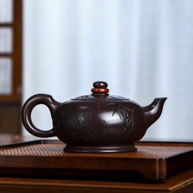 Full Handmade Yixing Zisha Teapot [Shilai Yun Zhuan] (Zi Jia Ni – 380ml)