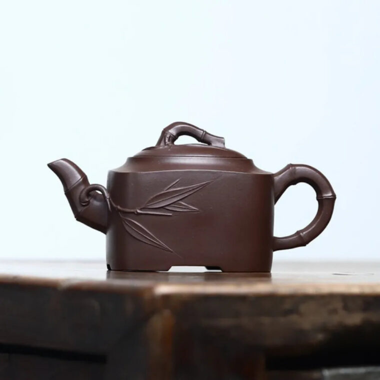Full Handmade Yixing Zisha Teapot [Sifang Bamboo Pot] (Lao Zi Ni – 250ml)
