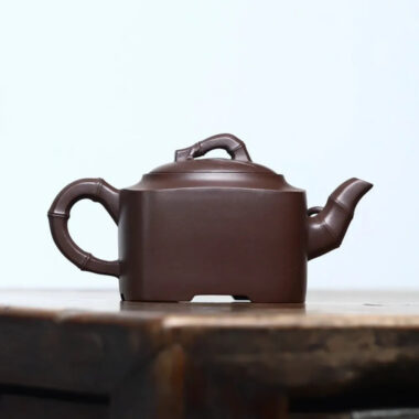 Full Handmade Yixing Zisha Teapot [Sifang Bamboo Pot] (Lao Zi Ni – 250ml)