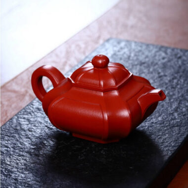 Full Handmade Yixing Zisha Teapot [Sifang Chou Jiao Pot] (Dahongpao – 320ml)