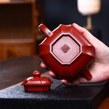 Full Handmade Yixing Zisha Teapot [Sifang Chou Jiao Pot] (Dahongpao – 320ml)
