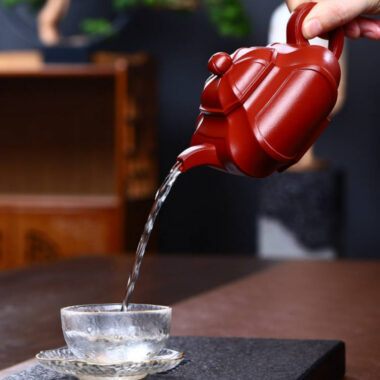 Full Handmade Yixing Zisha Teapot [Sifang Chou Jiao Pot] (Dahongpao – 320ml)