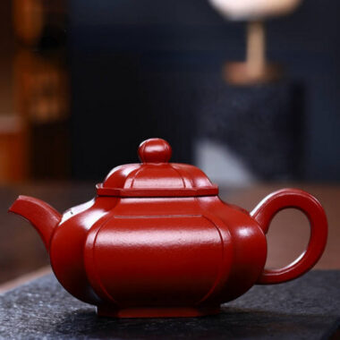 Full Handmade Yixing Zisha Teapot [Sifang Chou Jiao Pot] (Dahongpao – 320ml)