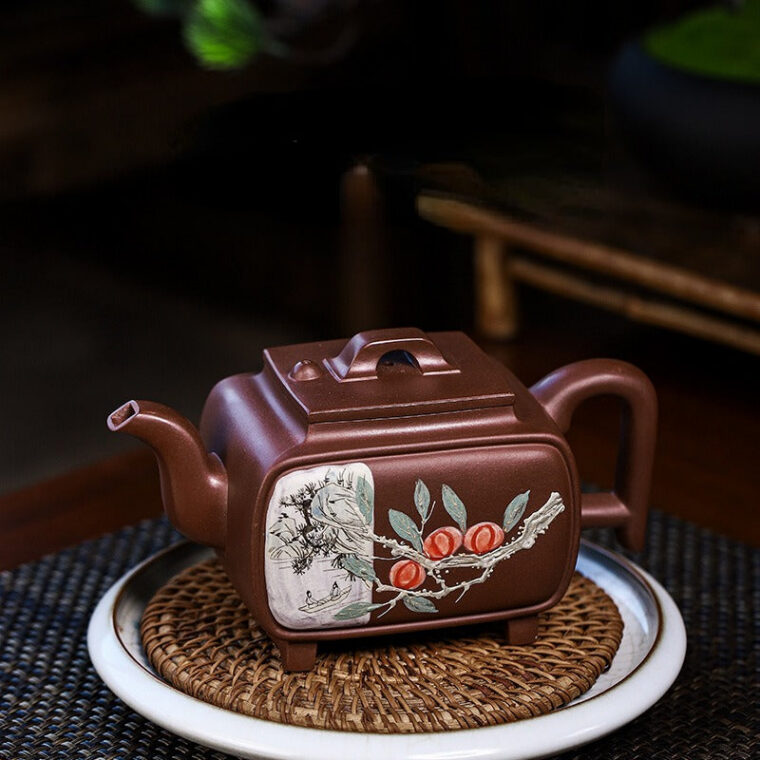 Full Handmade Yixing Zisha Teapot [Sifang Kai Chuang] (Zi Ni – 520ml)