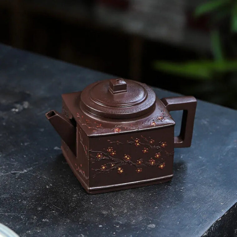 Full Handmade Yixing Zisha Teapot [Sifang Pin Xiang] (Di Cao Qing – 350ml)